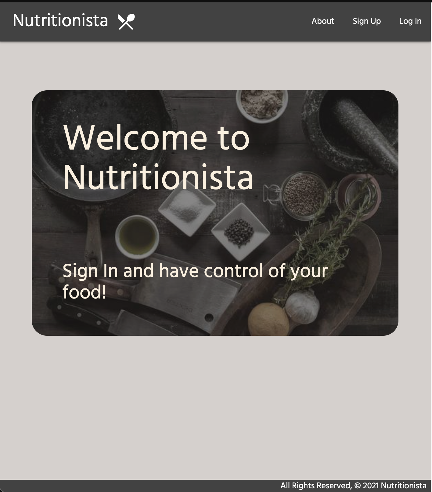 a picture of the Nutritionista project